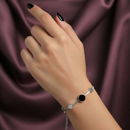 Black Moonstone Silver Bracelet