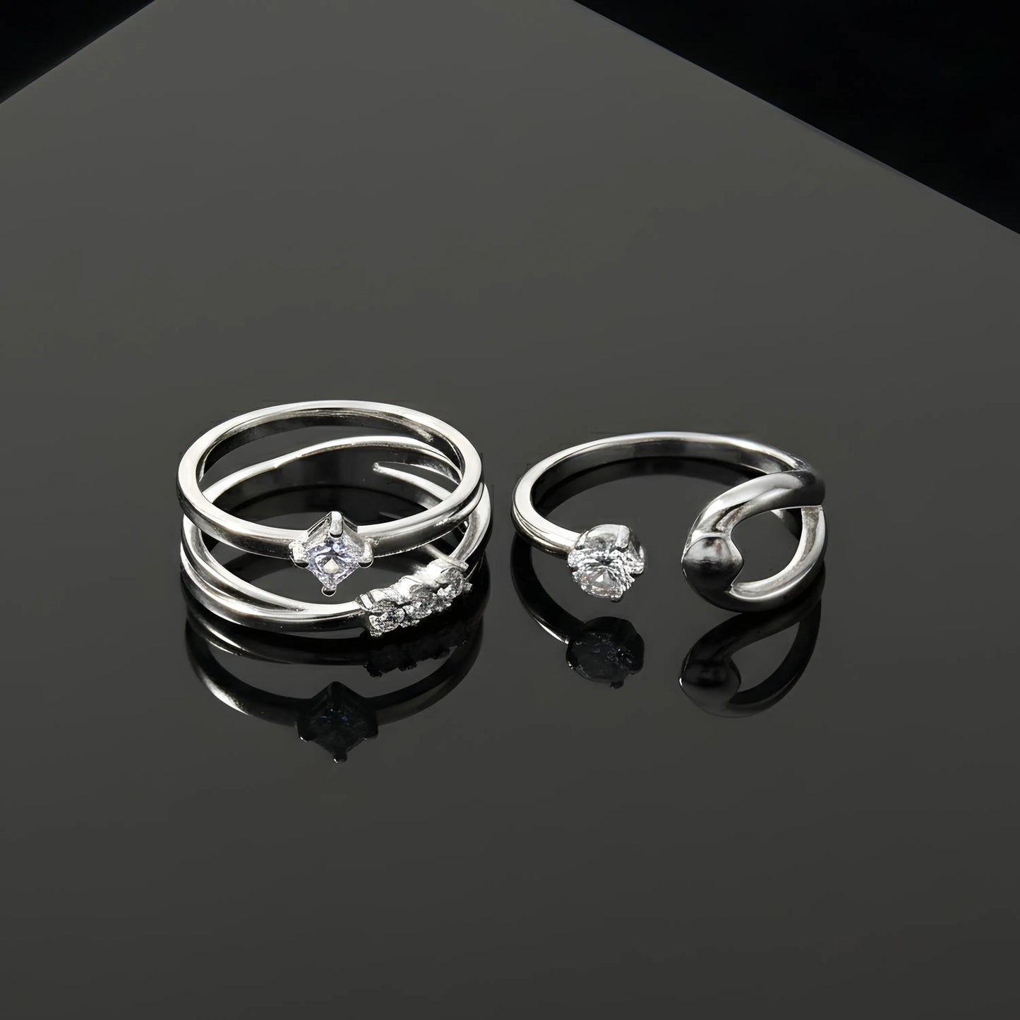 Pair of White Diamond Rings