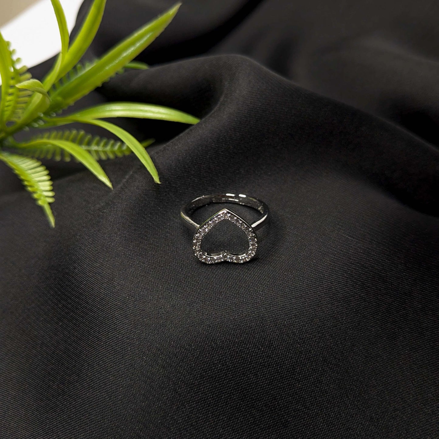 Pair of White Love Twinted Rings