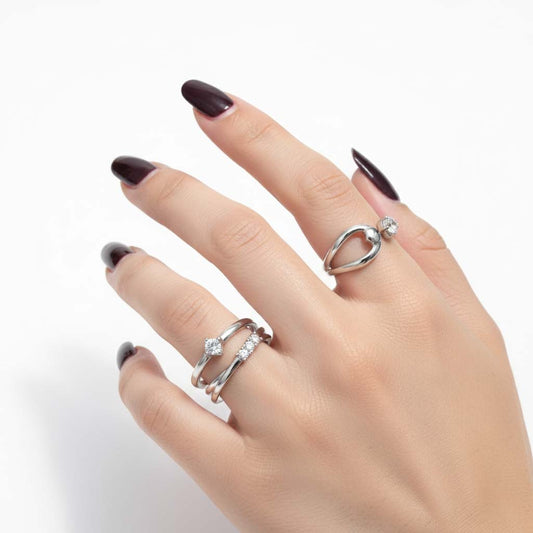 Pair of White Diamond Rings